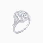 Load image into Gallery viewer, Art Deco Inspired Emerald Cut Octagonal Halo Diamond Ring - Shahin Jewelry