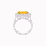 Load image into Gallery viewer, Art Deco Inspired Emerald Cut Ring with Baguette Diamond Halo - Shahin Jewelry