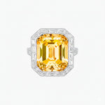 Load image into Gallery viewer, Art Deco Inspired Emerald Cut Ring with Baguette Diamond Halo - Shahin Jewelry