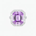 Load image into Gallery viewer, Art Deco Inspired Emerald Cut Ring with Baguette Diamond Halo - Shahin Jewelry