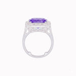 Load image into Gallery viewer, Art Deco Inspired Emerald Cut Ring with Baguette Diamond Halo - Shahin Jewelry
