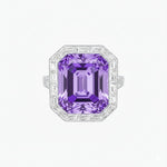 Load image into Gallery viewer, Art Deco Inspired Emerald Cut Ring with Baguette Diamond Halo - Shahin Jewelry