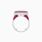 Load image into Gallery viewer, Art Deco Inspired Emerald Cut Ring with Calibré Gemstone Halo - Shahin Jewelry