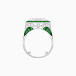 Load image into Gallery viewer, Art Deco Inspired Emerald Cut Ring with Calibré Gemstone Halo - Shahin Jewelry