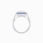 Load image into Gallery viewer, Art Deco Inspired Emerald Cut Ring with Customizable French - Cut Gemstone Accents - Shahin Jewelry