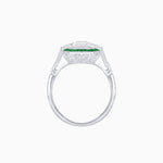Load image into Gallery viewer, Art Deco Inspired Emerald Cut Ring with Customizable French - Cut Gemstone Accents - Shahin Jewelry