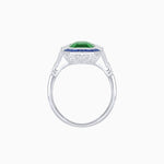 Load image into Gallery viewer, Art Deco Inspired Emerald Cut Ring with Customizable French - Cut Gemstone Accents - Shahin Jewelry