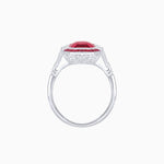 Load image into Gallery viewer, Art Deco Inspired Emerald Cut Ring with Customizable French - Cut Gemstone Accents - Shahin Jewelry