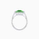 Load image into Gallery viewer, Art Deco Inspired Emerald Cut Ring with Customizable French - Cut Gemstone Accents - Shahin Jewelry