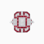 Load image into Gallery viewer, Art Deco Inspired Emerald Cut Ring with Diamonds and Gemstones - Shahin Jewelry