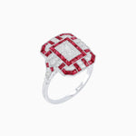 Load image into Gallery viewer, Art Deco Inspired Emerald Cut Ring with Diamonds and Gemstones - Shahin Jewelry