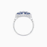 Load image into Gallery viewer, Art Deco Inspired Emerald Cut Ring with Diamonds and Gemstones - Shahin Jewelry