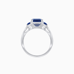 Load image into Gallery viewer, Art Deco Inspired Emerald Cut Three-Stone Ring with Tapered Baguettes - Shahin Jewelry