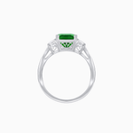 Load image into Gallery viewer, Art Deco Inspired Emerald Cut Three-Stone Ring with Tapered Baguettes - Shahin Jewelry