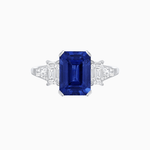 Load image into Gallery viewer, Art Deco Inspired Emerald Cut Three-Stone Ring with Tapered Baguettes - Shahin Jewelry