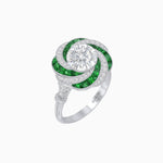 Load image into Gallery viewer, Art Deco - inspired Engagement Ring Swirl Design - Shahin Jewelry