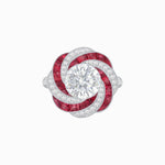 Load image into Gallery viewer, Art Deco - inspired Engagement Ring Swirl Design - Shahin Jewelry