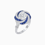 Load image into Gallery viewer, Art Deco - inspired Engagement Ring Swirl Design - Shahin Jewelry