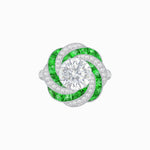 Load image into Gallery viewer, Art Deco - inspired Engagement Ring Swirl Design - Shahin Jewelry