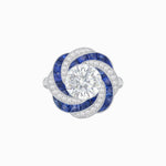 Load image into Gallery viewer, Art Deco - inspired Engagement Ring Swirl Design - Shahin Jewelry