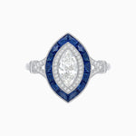 Load image into Gallery viewer, Art Deco Inspired Engagement ring with Diamond - Shahin Jewelry