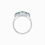 Load image into Gallery viewer, Art Deco - inspired Engagement Ring with Diamond, Gemstone - Shahin Jewelry