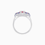 Load image into Gallery viewer, Art Deco - inspired Engagement Ring with Diamond, Gemstone - Shahin Jewelry