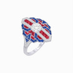Load image into Gallery viewer, Art Deco - inspired Engagement Ring with Diamond, Gemstone - Shahin Jewelry