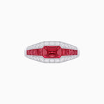 Load image into Gallery viewer, Art Deco Inspired Engagement Ring with Emerald Cut Gemstone - Shahin Jewelry