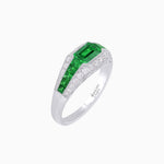 Load image into Gallery viewer, Art Deco Inspired Engagement Ring with Emerald Cut Gemstone - Shahin Jewelry