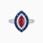Load image into Gallery viewer, Art Deco Inspired Engagement ring with Gemstone - Shahin Jewelry