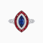 Load image into Gallery viewer, Art Deco Inspired Engagement ring with Gemstone - Shahin Jewelry