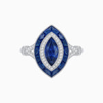 Load image into Gallery viewer, Art Deco Inspired Engagement ring with Gemstone - Shahin Jewelry