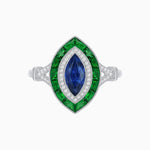 Load image into Gallery viewer, Art Deco Inspired Engagement ring with Gemstone - Shahin Jewelry