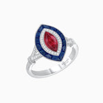 Load image into Gallery viewer, Art Deco Inspired Engagement ring with Gemstone - Shahin Jewelry