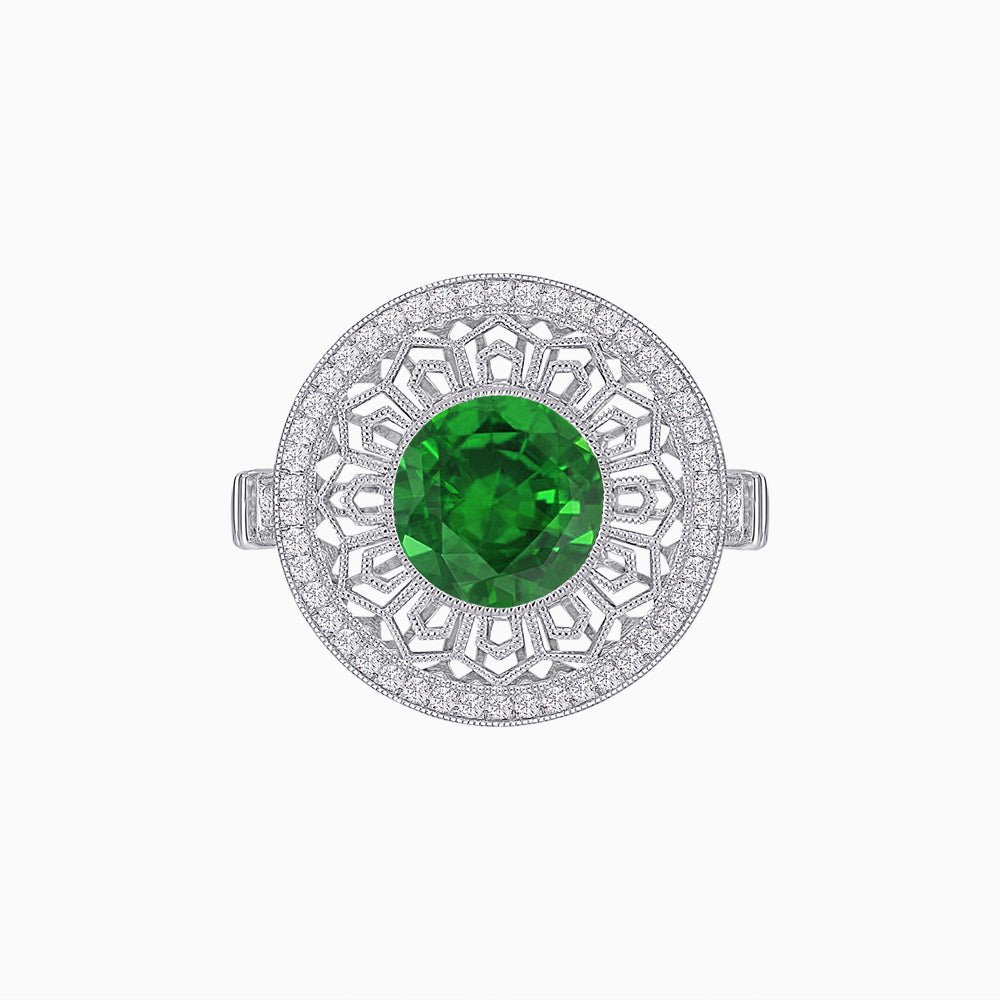 Art Deco Inspired Filigree Gemstone Ring - Shahin Jewelry