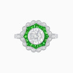 Load image into Gallery viewer, Art Deco Inspired floral Ring with Diamonds - Shahin Jewelry