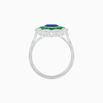 Load image into Gallery viewer, Art Deco Inspired floral Ring with Gemstone - Shahin Jewelry
