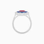 Load image into Gallery viewer, Art Deco Inspired floral Ring with Gemstone - Shahin Jewelry