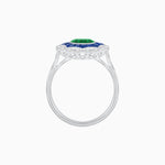 Load image into Gallery viewer, Art Deco Inspired floral Ring with Gemstone - Shahin Jewelry
