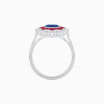 Load image into Gallery viewer, Art Deco Inspired floral Ring with Gemstone - Shahin Jewelry