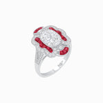 Load image into Gallery viewer, Art Deco Inspired Flourish Cocktail Ring with Diamond - Shahin Jewelry