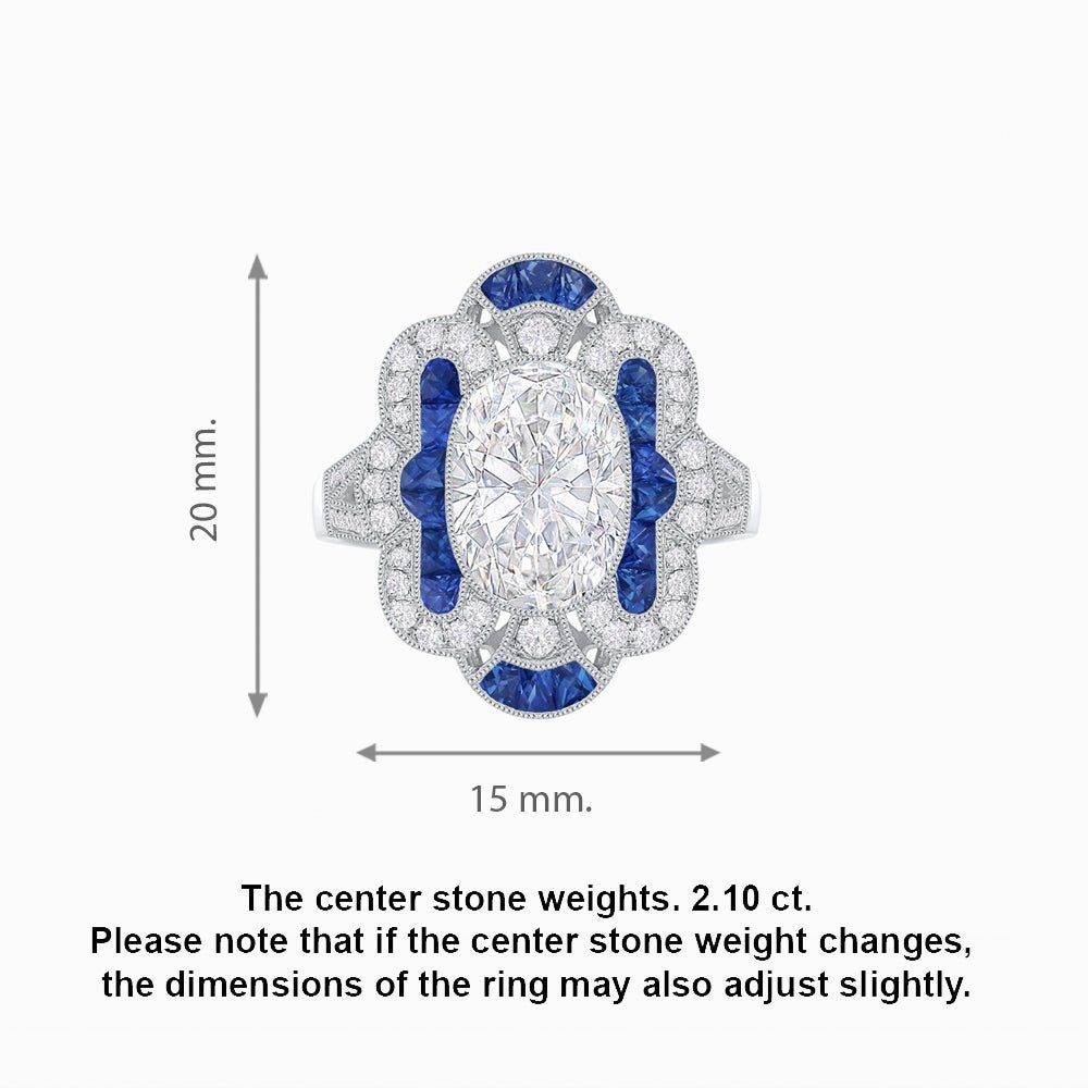 Art Deco Inspired Flourish Cocktail Ring with Diamond - Shahin Jewelry