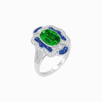 Load image into Gallery viewer, Art Deco Inspired Flourish Cocktail Ring with Gemstone - Shahin Jewelry