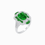 Load image into Gallery viewer, Art Deco Inspired Flourish Cocktail Ring with Gemstone - Shahin Jewelry