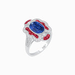 Load image into Gallery viewer, Art Deco Inspired Flourish Cocktail Ring with Gemstone - Shahin Jewelry