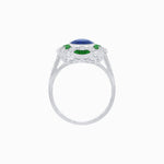 Load image into Gallery viewer, Art Deco Inspired Flourish Cocktail Ring with Gemstone - Shahin Jewelry