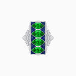 Load image into Gallery viewer, Art Deco Inspired Four-Marquise Geometric Panel Ring - Shahin Jewelry