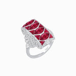 Load image into Gallery viewer, Art Deco Inspired Four-Marquise Geometric Panel Ring - Shahin Jewelry
