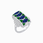 Load image into Gallery viewer, Art Deco Inspired Four-Marquise Geometric Panel Ring - Shahin Jewelry